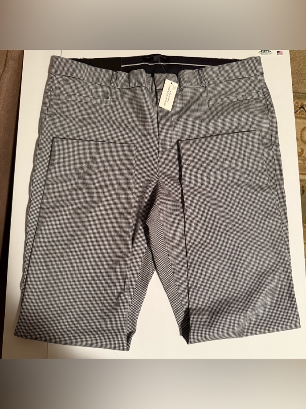 Banana Republic Sloan Pants Women 14 Houndstooth Ankle Career Work NWT